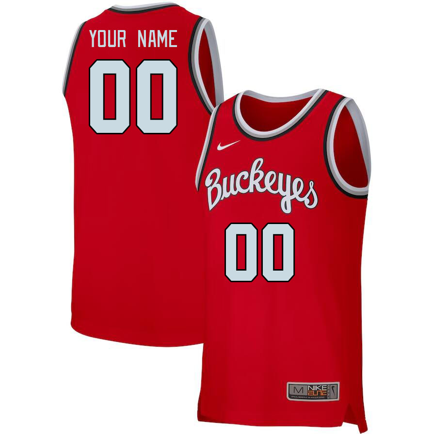 Custom Ohio State Buckeyes Name And Number College Basketball Jerseys Stitched-Retro Red